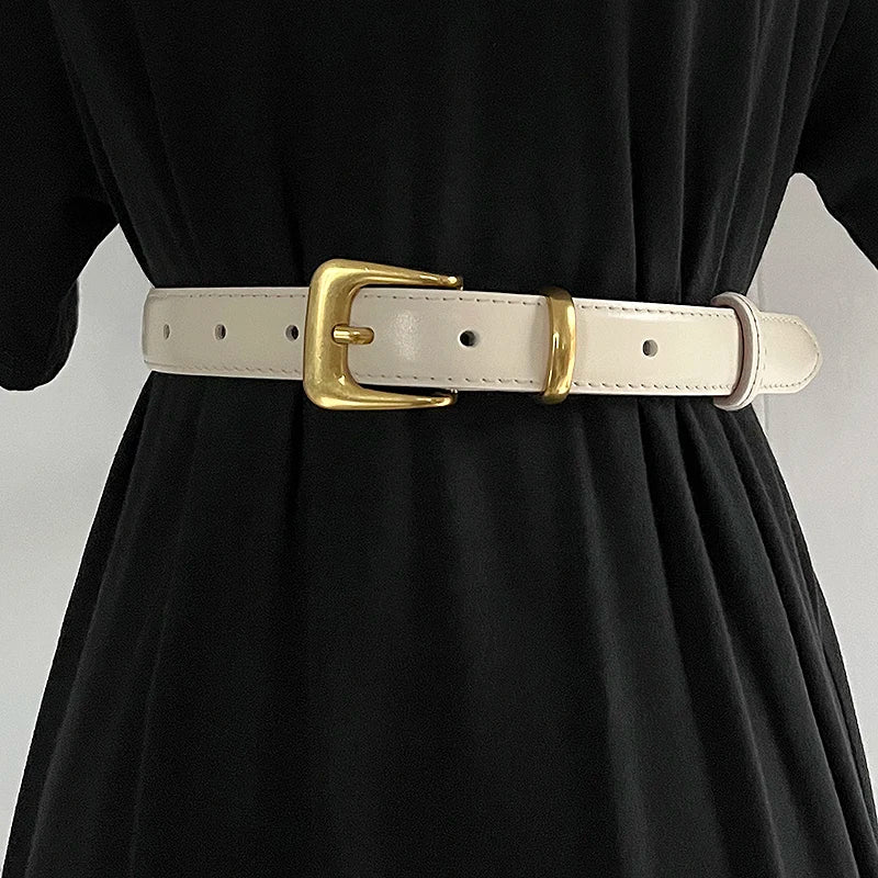 Ceinture Fine Femme Cuir Véritable – Style Corset Runway, Décoration & Effet Taille