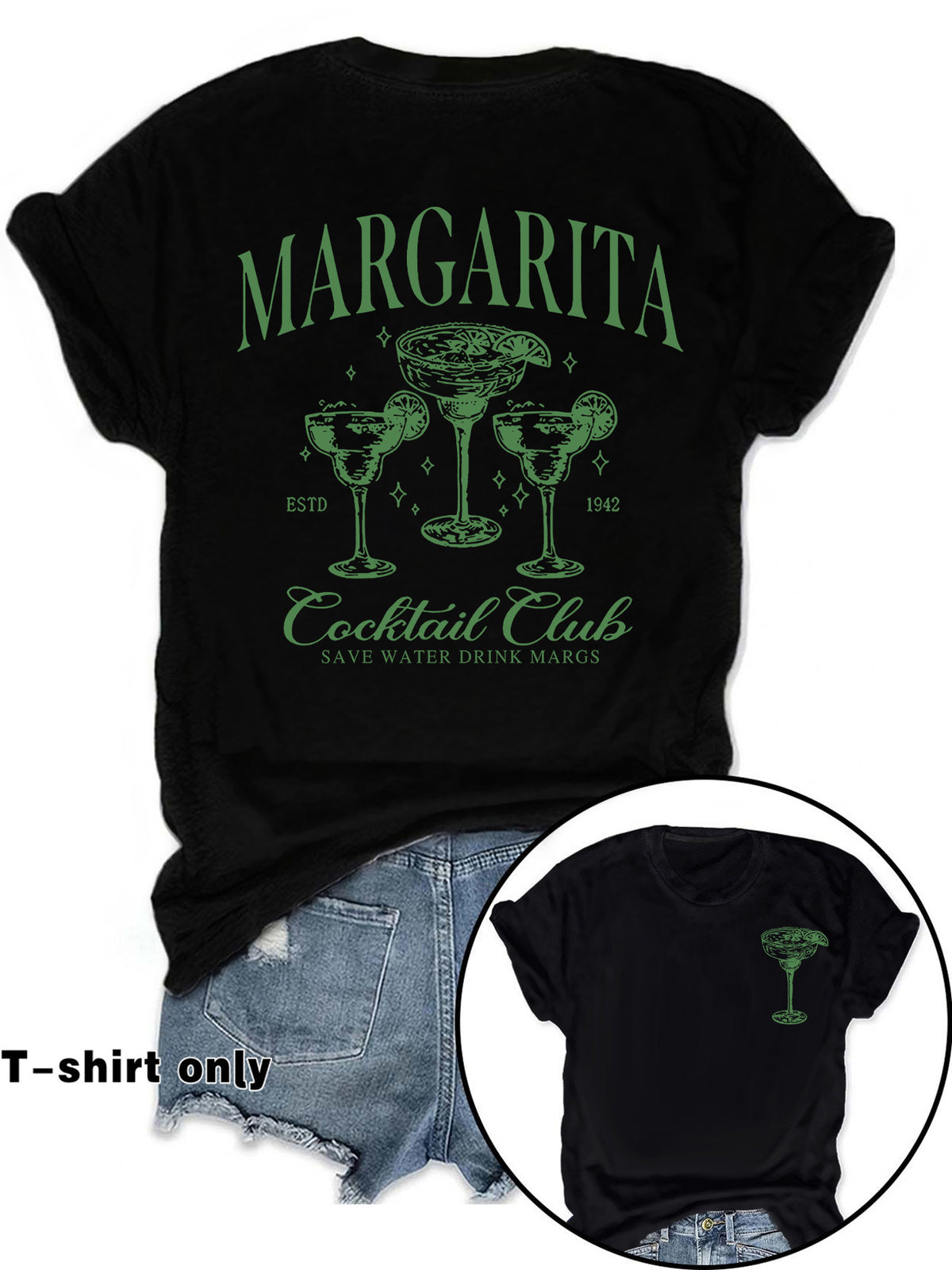 T-shirt femme Margarita Cocktail Club à manches courtes