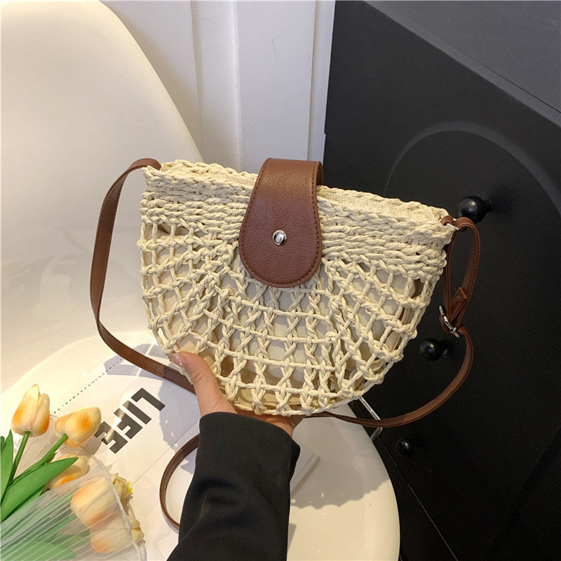 Sac tressé en paille femme – Sac de plage bandoulière épaule