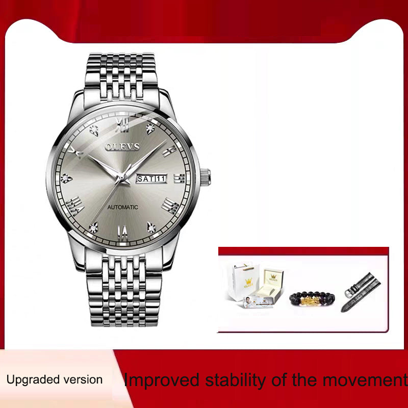 Montre automatique homme OLEVS 6602 – bracelet en acier inoxydable