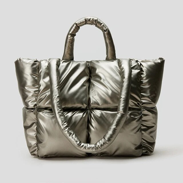 Women's Fluorescent Quilted Tote Bag – Large Laser Nylon Format