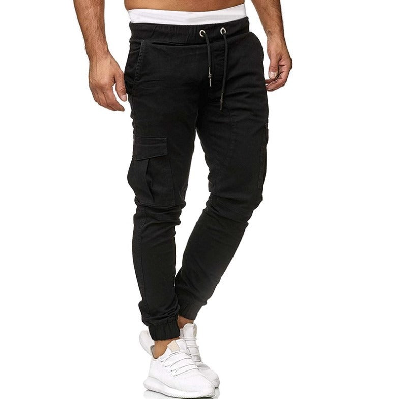 Pantalon Cargo Homme – Multi-Poches, Bas Élastiques