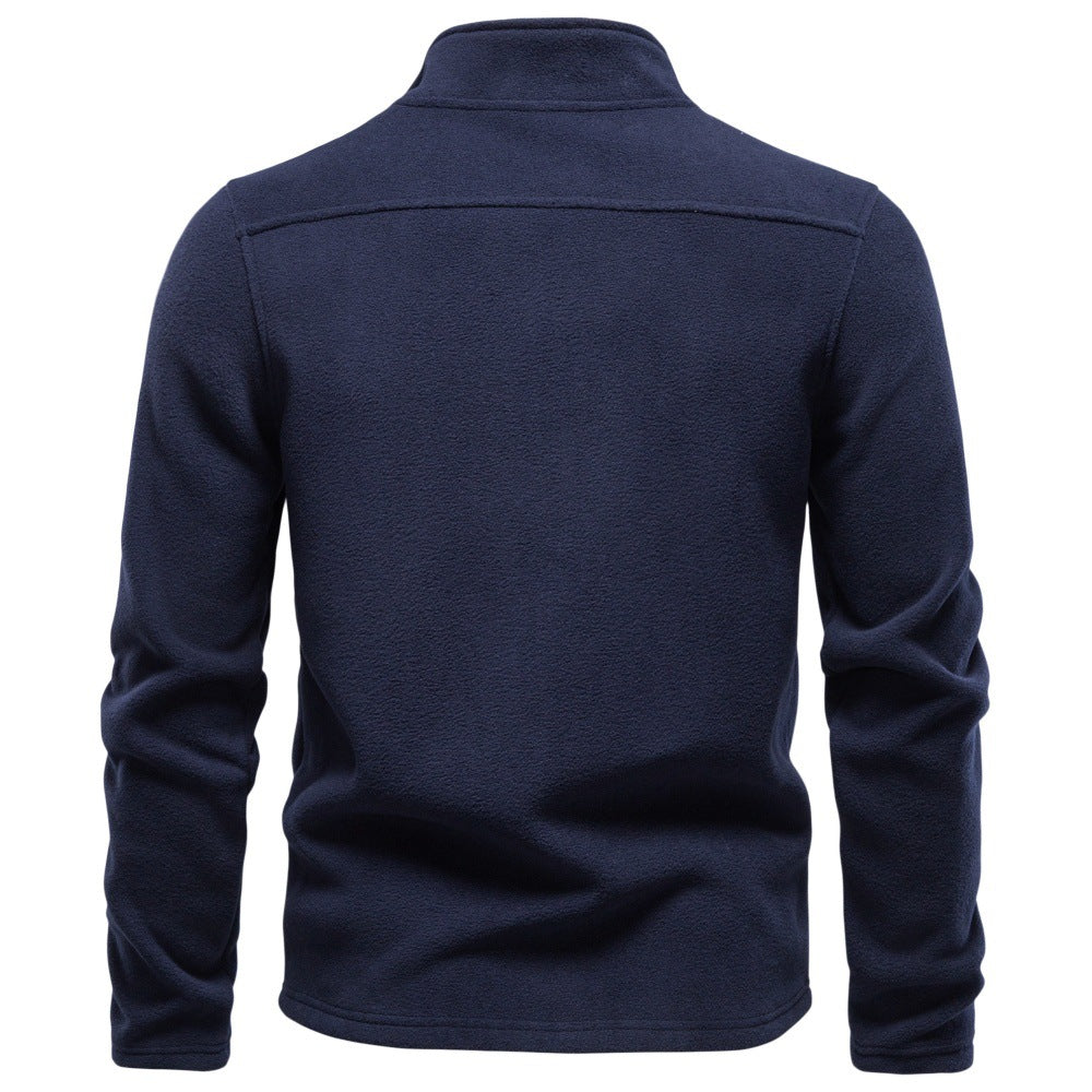 Veste homme zippée manches longues col retourné