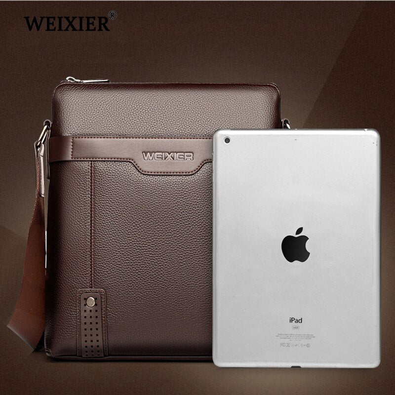 Sacoche Homme WEIXIER Effet Cuir – Bandoulière, Format Compact
