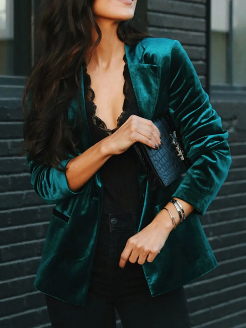 Buttoned Lapel Collar Blazer – Unlined Casual Chic Jacket