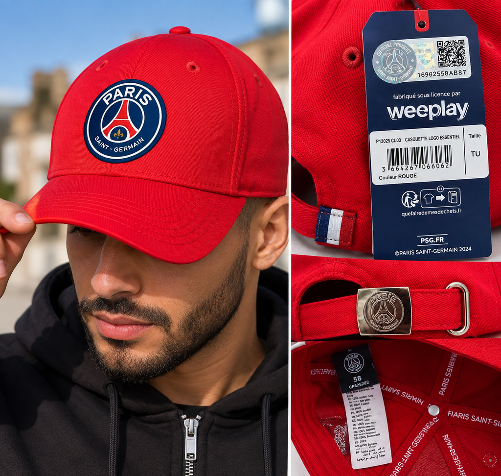Casquette Paris Saint-Germain PSG Rouge – Produit Officiel
