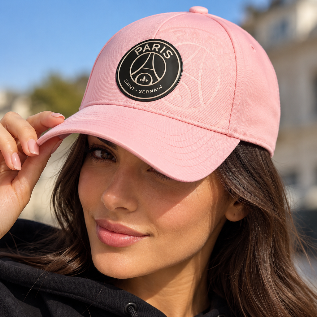 Casquette Paris Saint-Germain PSG Rose – Logo Embossé – Produit Officiel