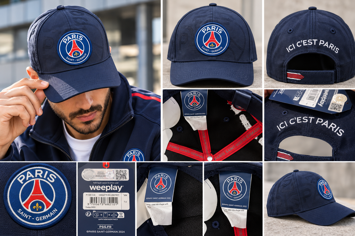 Casquette PSG Big Logo – Bleu Marine – Officielle sous licence