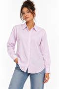 Chemise femme rose mauve à manches longues
