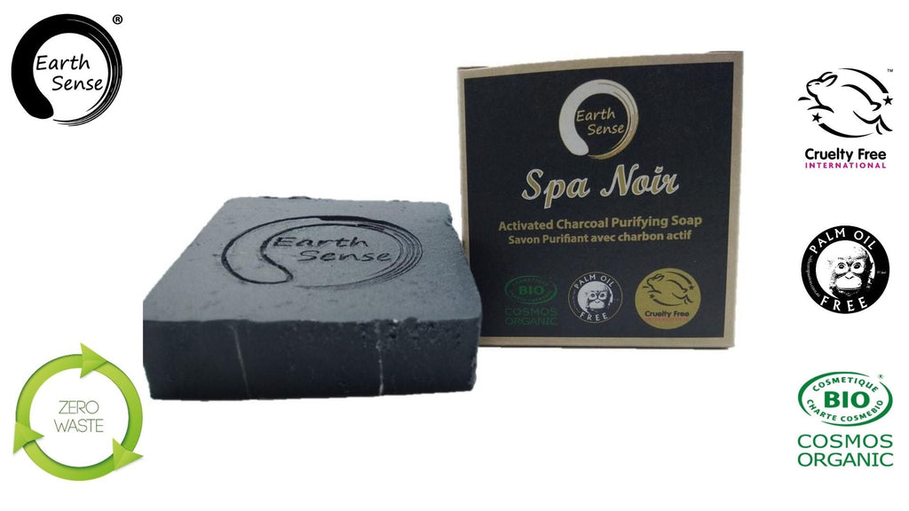 Savon Solide Spa Noir Certifié Bio – Au Charbon Actif – 90g