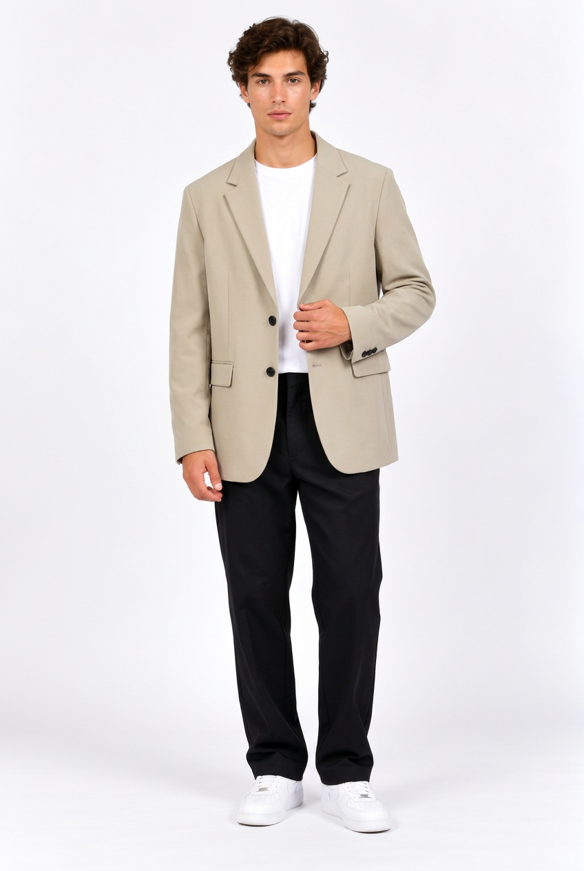 Blazer Homme Casual – Coupe Droite, 2 Boutons
