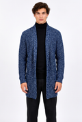 Lange, schmal geschnittene Herren-Strickjacke – Grauer Streetwear-Pullover für den Herbst