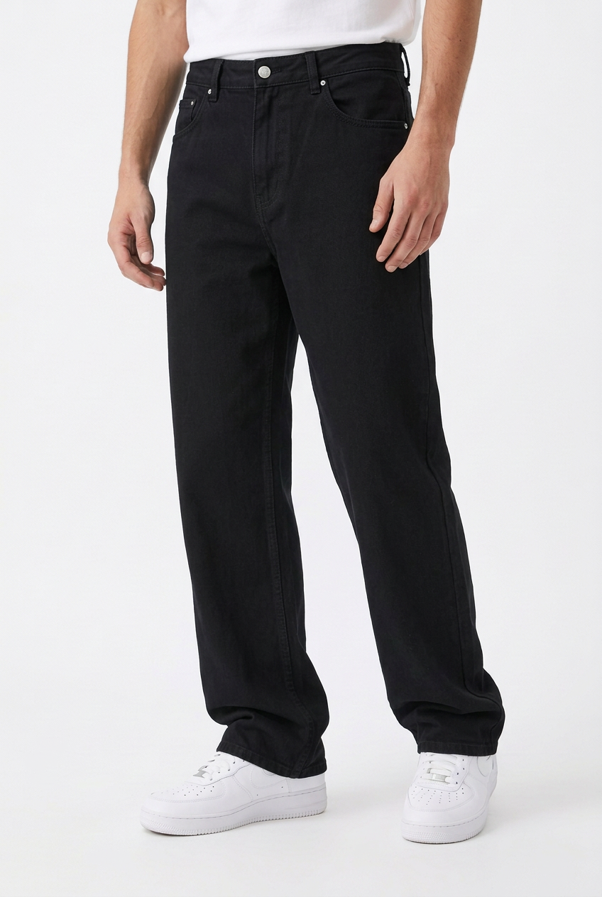 Jean Cargo Homme Coupe Droite – Pantalon Denim Casual Style Street