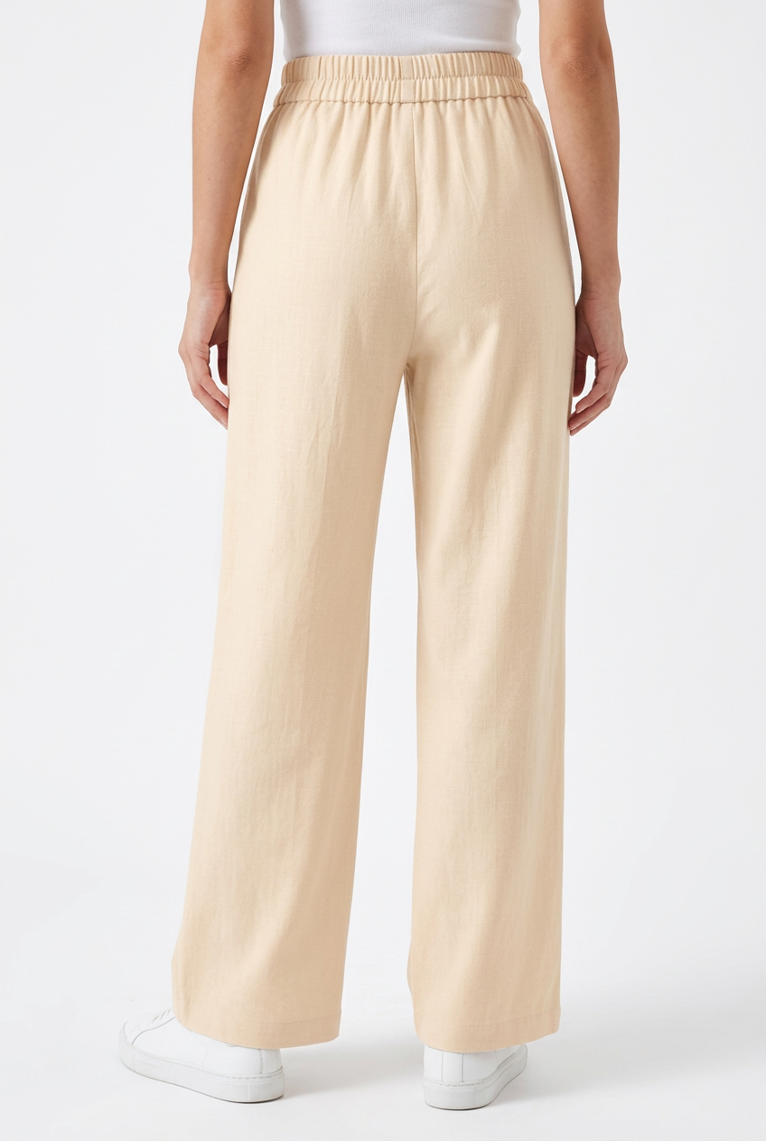 Pantalon droit fluide femme abricot – Chic et confortable