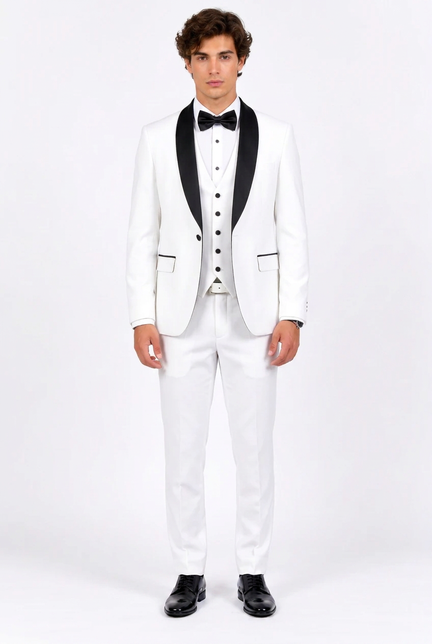 Costume Homme 3 Pièces Slim Fit – Veste + Pantalon + Gilet Mariage & Cérémonie