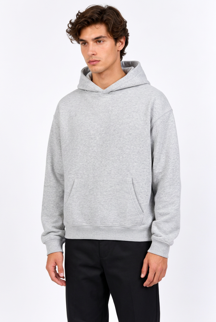 Sweat à capuche homme ample à broderies discrètes