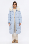 Doudoune Longue Femme – Capuche Bordée de Fausse Fourrure
