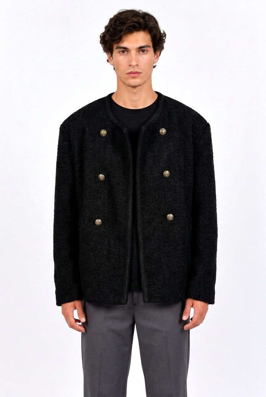 Blazer homme double boutonnage laine chic coupe ample