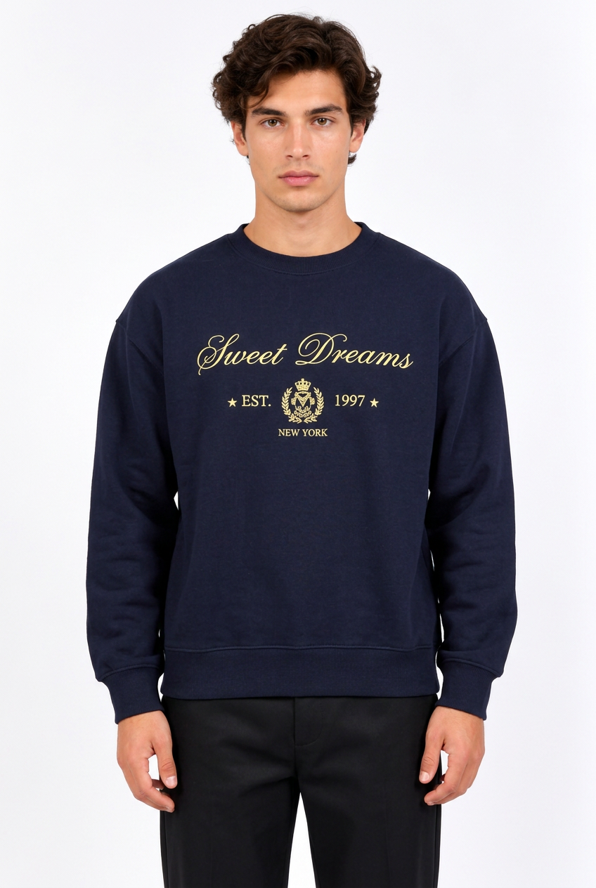 Bedruckter Vintage-Kapuzenpullover für Herren – Dickes Fleece, weiter Schnitt