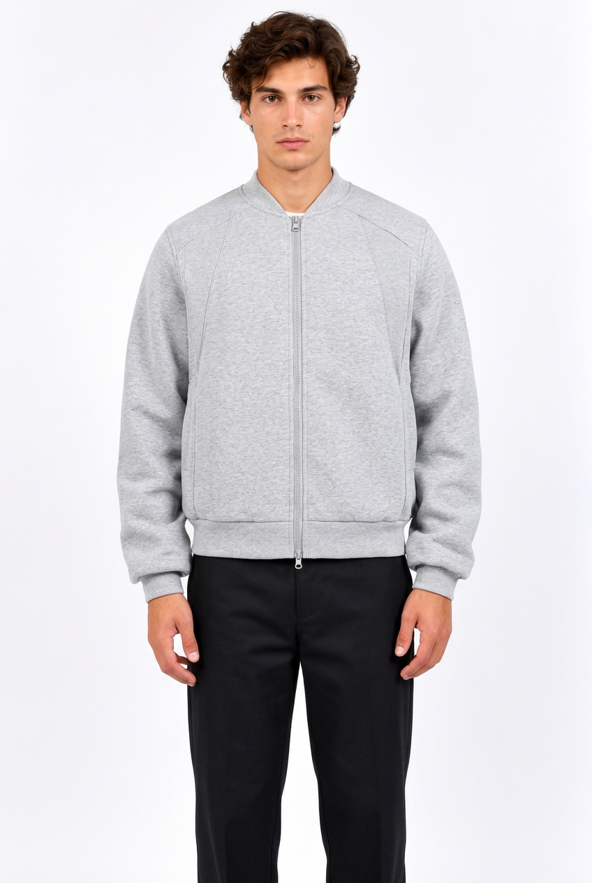 Sweat zippé homme à col montant – Coupe ample