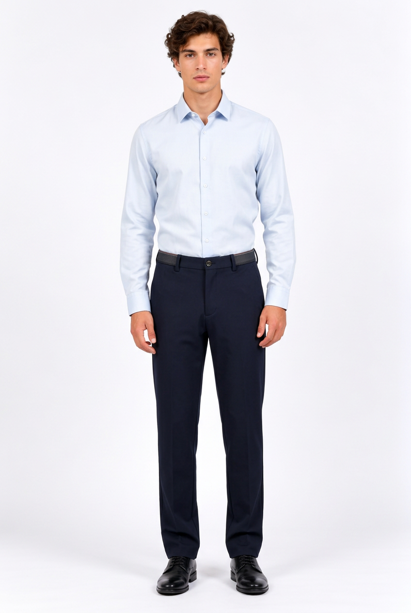 Pantalon de ville homme droit à taille haute