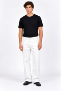Jean homme ample évasé taille mi-haute, noir ou blanc