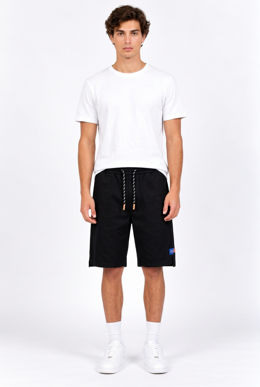Bermuda homme casual à cordon de serrage