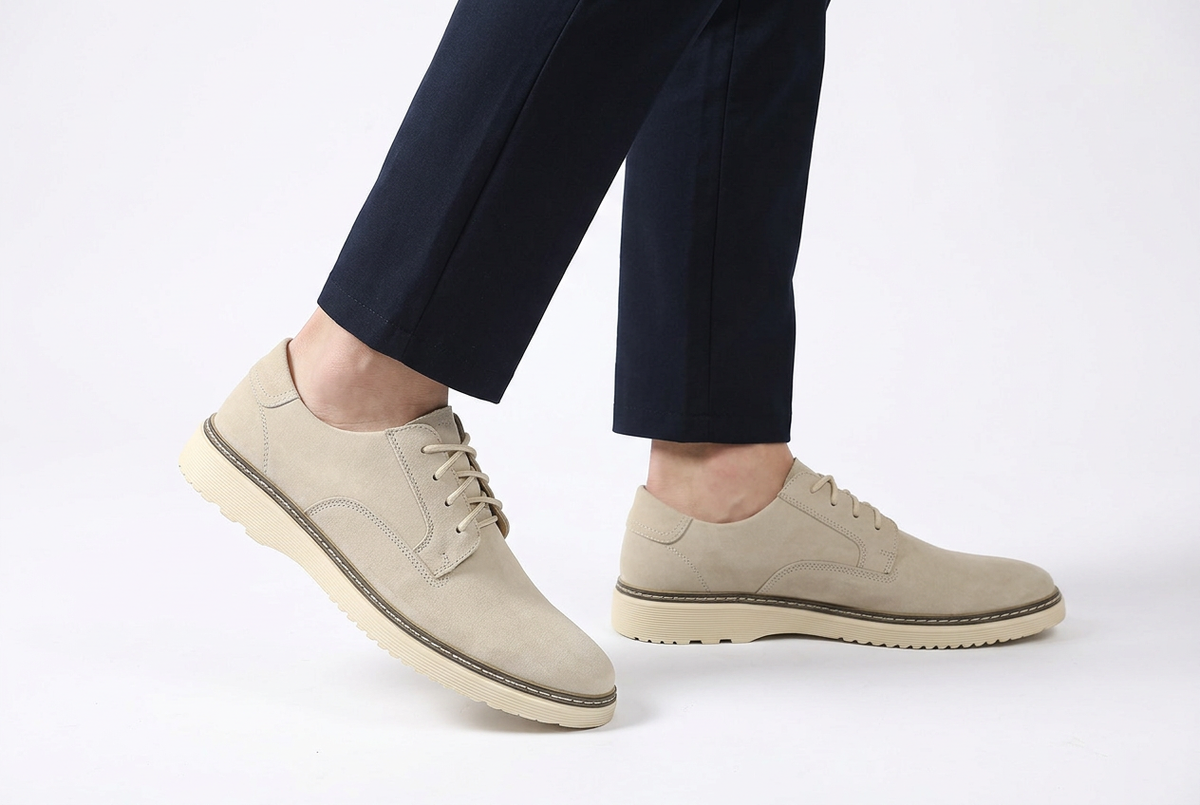 Chaussures derby homme en cuir à lacets, sable ou beige foncé
