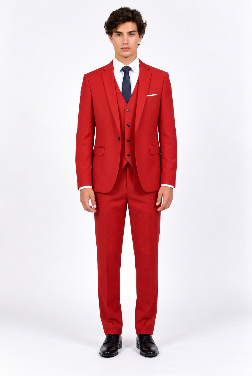 Costume homme trois pièces à coupe ajustée