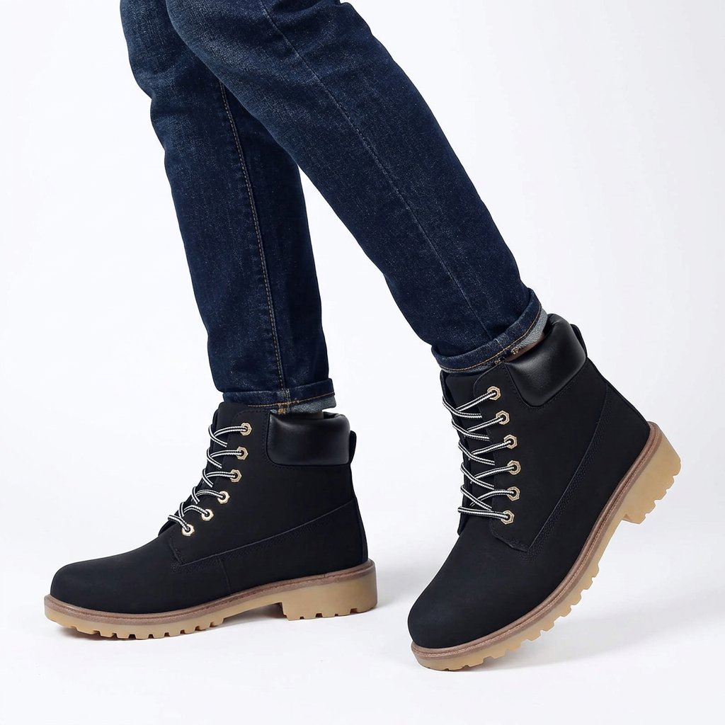 Bottines homme à lacets et semelle crantée