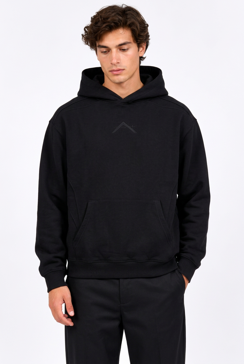 Sweat à capuche homme ample à motif ton sur ton
