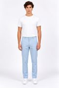 Pantalon homme droit aspect lin à taille mi-haute