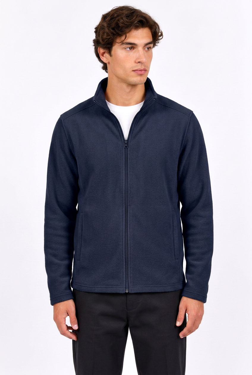 Veste homme zippée manches longues col retourné