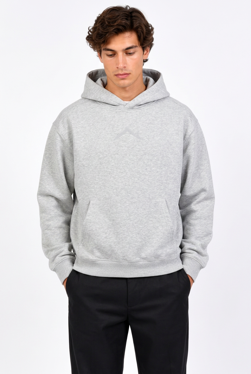 Sweat à capuche homme ample à motif ton sur ton