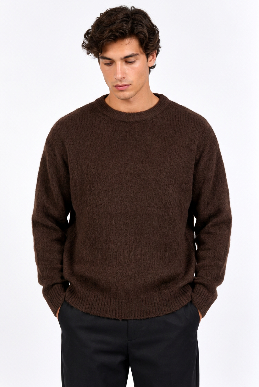 Pull Homme Col Rond Manches Longues – Coupe Ample