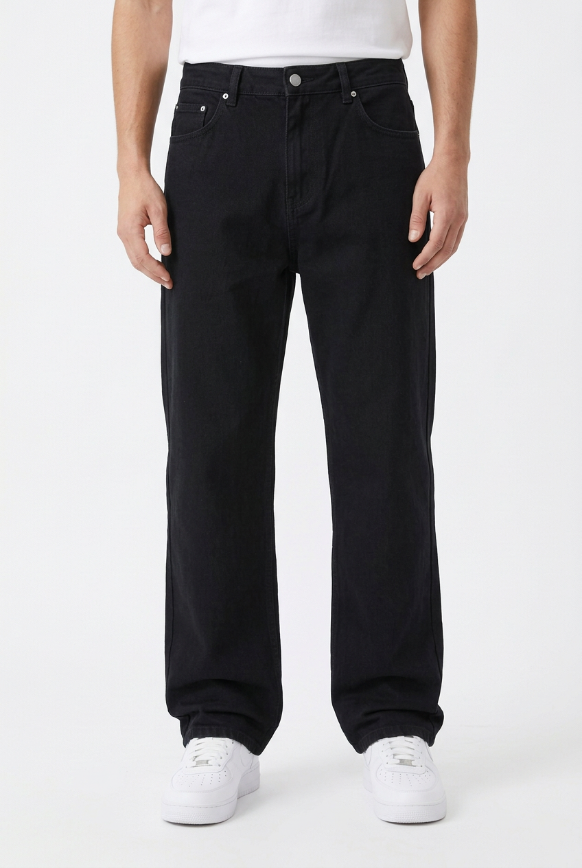 Jean Cargo Homme Coupe Droite – Pantalon Denim Casual Style Street