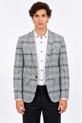 Blazer homme à carreaux, coupe ajustée