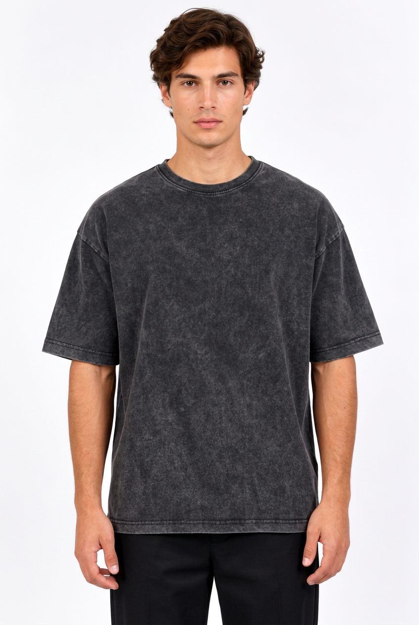 T-shirt homme oversize en coton à col rond