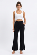 Pantalon Évasé Femme avec Fentes et Poches