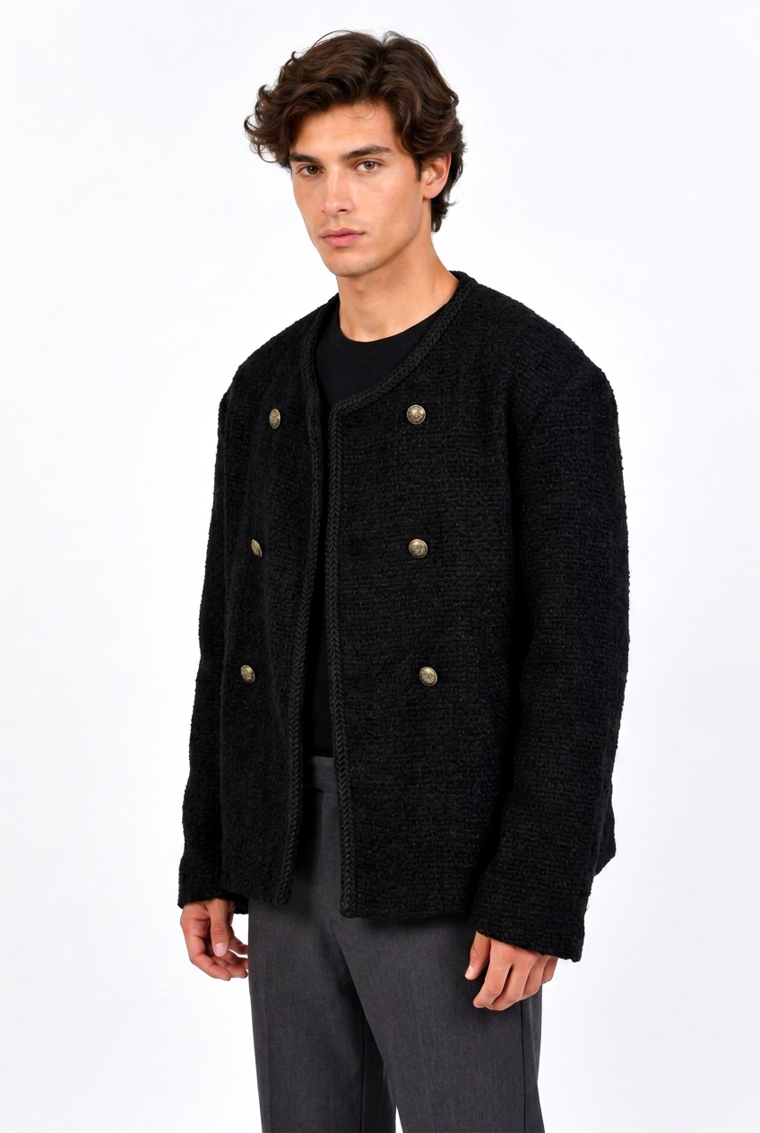 Blazer homme double boutonnage laine chic coupe ample