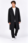 Trench homme mi-long ample à double boutonnage