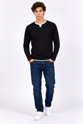 T-Shirt Homme Manches Longues Effet Deux-Pièces – Col Rond