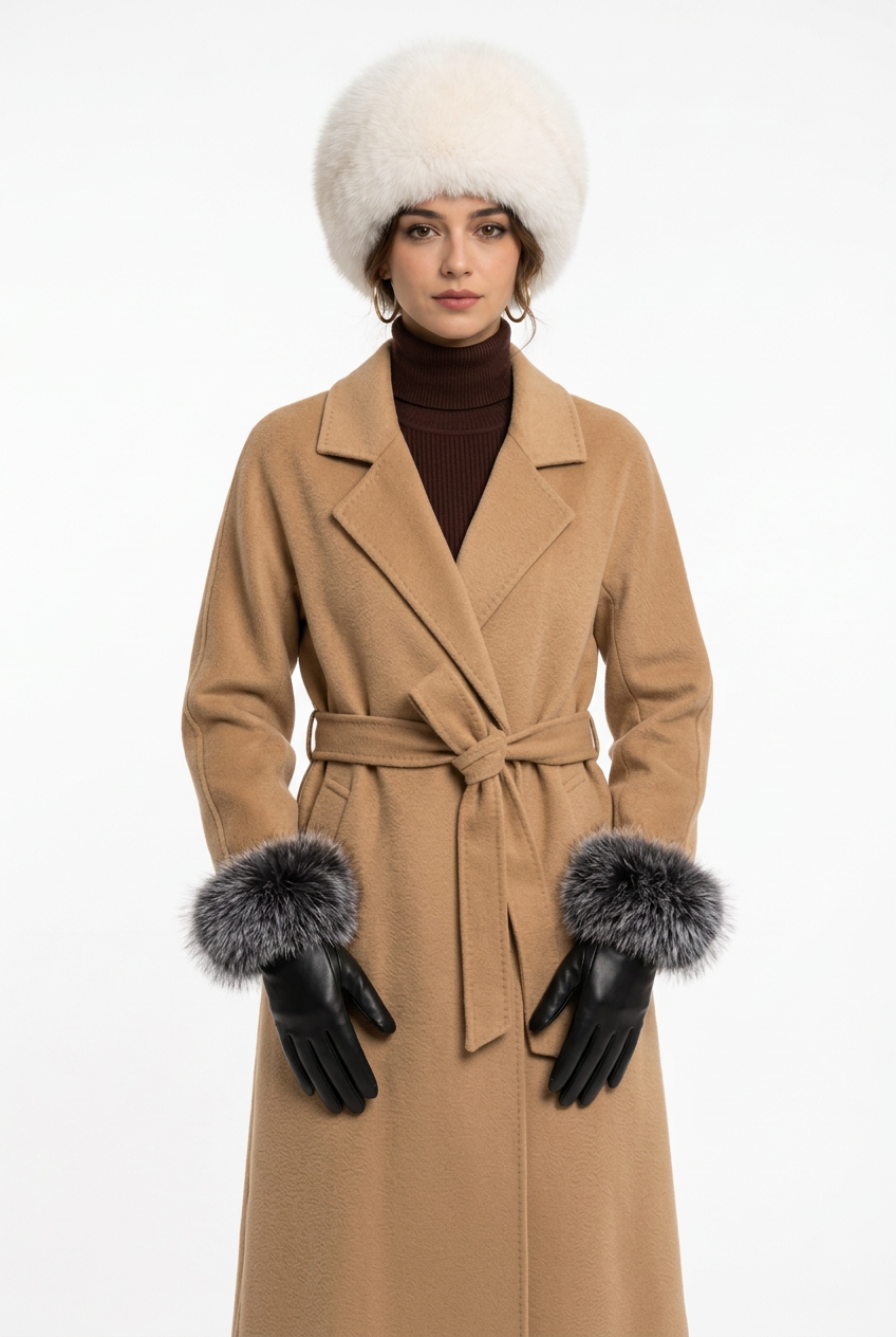 Gants d’hiver femme en simili cuir à poignets duveteux