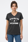 T-shirt femme col V « Je ne râle pas, je m’exprime »
