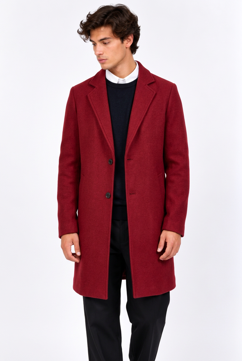 Manteau Mi-Long Homme Coupe-Vent – Slim Fit Laine Casual & Formel