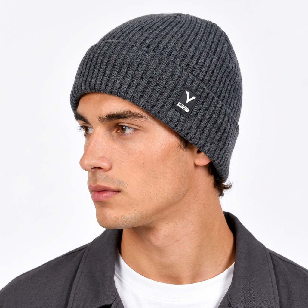 Jeff avec le bonnet gris, côté étiquette