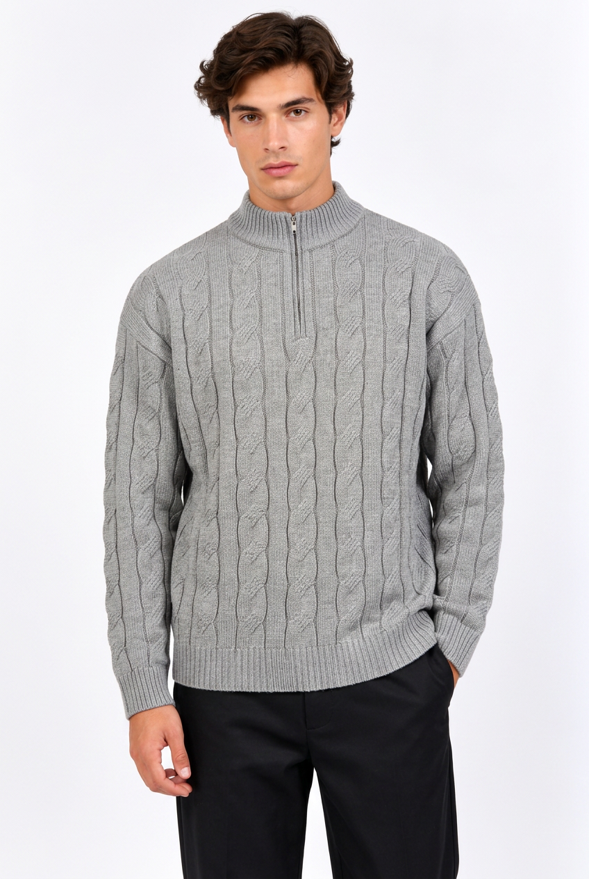 Jeff avec le pull gris