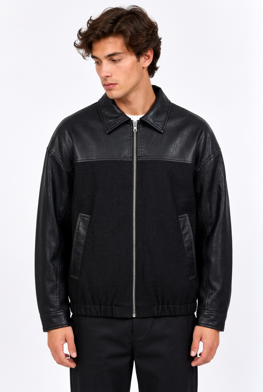 Jeff blouson noir vue rapprochée