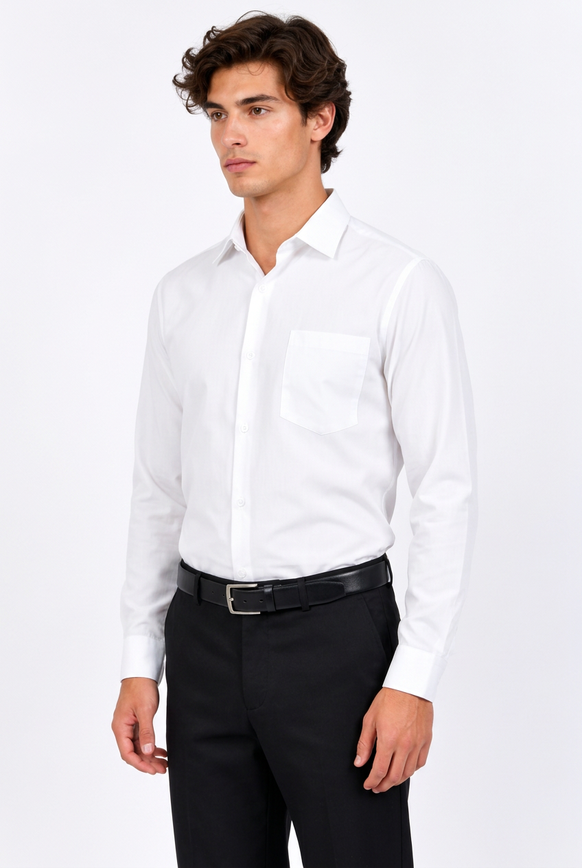 Jeff chemise blanche trois quarts gauche