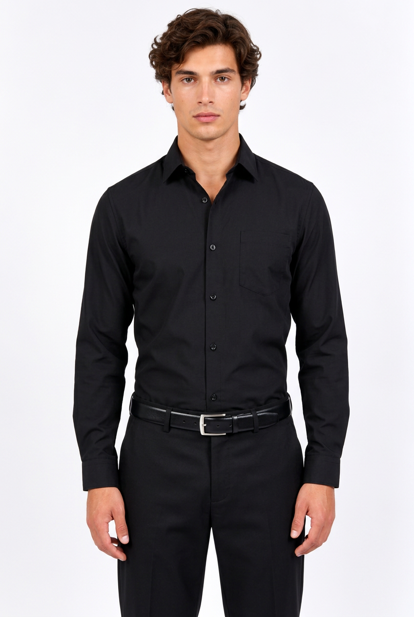 Jeff chemise noire de face